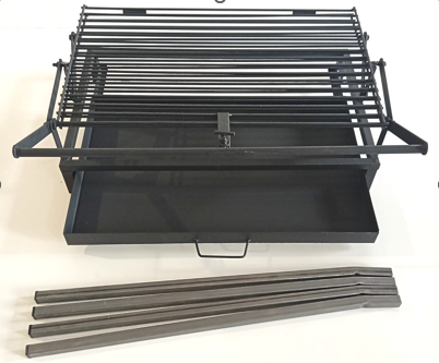Barbacoa Desmontable Artesana con parrilla giratoria grande - Hierro