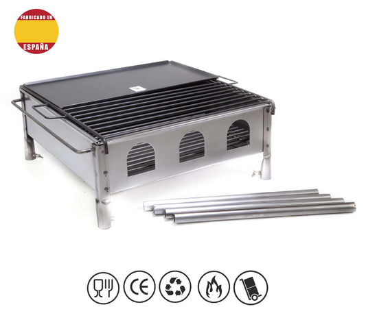 Barbacoa Desmontable Artesana con plancha Superior - Hierro