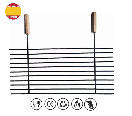 Parrilla Hierro Recortable De 640 Con Mango Madera